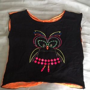 MotionWear Owl dance top with lace back 6x-7
